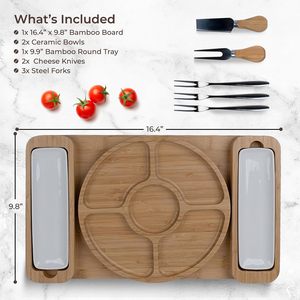 Juego de Platos de Bambú para Delicatessen, un Gran Tablero de Quesos de Bambú, Juego de Regalo Equipado con Platos, Utensilios y Artículos de Servicio para Exhibir Carnes - Product Image 2