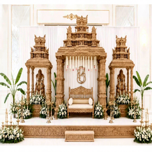 Mandap de mariage traditionnel de style Grand Temple, Mandap de mariage personnalisé pour cérémonie sud-indienne, Mandap Prestige USA - Product Image 1