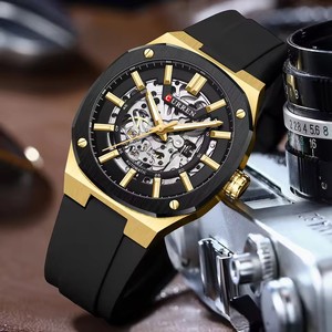 New Curren 8485 Thương Hiệu Hàng Đầu Thể Thao Người Đàn Ông Đồng Hồ Cơ Khí Thời Trang Không Thấm Nước Ban Nhạc Silicone Người Đàn Ông Của Tự Động Đồng Hồ Sapphire Relojes - Product Image 2