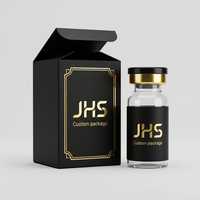Frascos de Peptídeos Personalizados em Preto Fosco de 3ml, 5ml e 10ml com Logo Estampado em Folha, Caixa de Armazenamento de Cartão Luxuosa para Peptídeos
