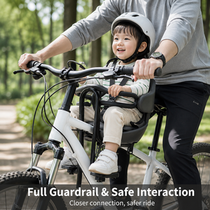 Siège de sécurité avant universel pour enfant, ultra-léger, en métal, avec accoudoirs, pour vélo pliant, <span class=keywords><strong>VTT</strong></span>, vélo de route, vélo électrique - Product Image 2