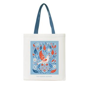 Sac fourre-tout en toile de coton éco-recyclé personnalisé Sac à provisions coloré Poignées en corde avec ruban et logo personnalisé Fermeture à glissière pour cadeaux - Product Image 4