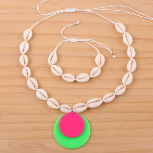 Pulsera de concha de moda única para mujer, collar de acrílico fluorescente, accesorio elegante para <span class=keywords><strong>vacaciones</strong></span> <span class=keywords><strong>en</strong></span> la playa, boda o fiesta - Product Image 2
