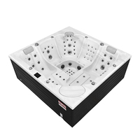 Baignoire de massage moderne à angle droit avec système Balboa, bain à remous extérieur haut de gamme pour hôtels et villas
