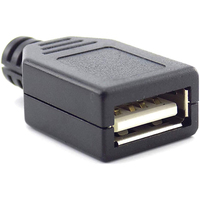USB-Anschluss DIY-Kit DC Typ 4-poliger Stecker Buchse Buchse Buchse Weiße Kupfer abdeckung Vernickelt 2.0 Kompatibel 2.5A Strom