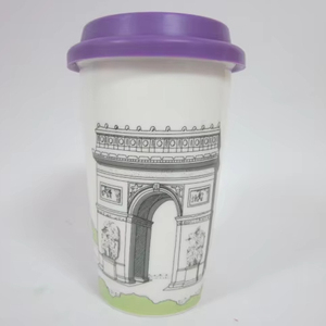<span class=keywords><strong>Tasse</strong></span> à double paroi en grès à emporter écologique avec impression <span class=keywords><strong>personnalisée</strong></span> du logo <span class=keywords><strong>tasse</strong></span> souvenir avec couvercle pour les invités boisson froide café chaud - Product Image 1