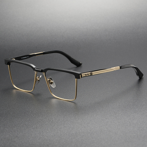 DTX137 <span class=keywords><strong>Lunettes</strong></span> d'ordinateur carrées sans vis en titane <span class=keywords><strong>de</strong></span> haute qualité bloquant la lumière bleue Montures classiques vintage pour <span class=keywords><strong>lunettes</strong></span> homme - Product Image 1