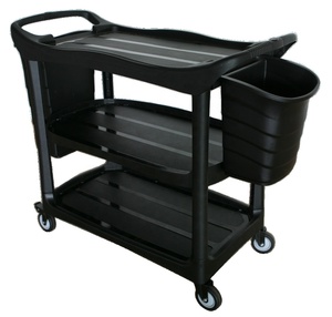 Chariot de nettoyage AF08179A-H d'hôtel, chariot utilitaire de stockage, chariot utilitaire roulant à 3 niveaux et chariot, produits de nettoyage - Product Image 1