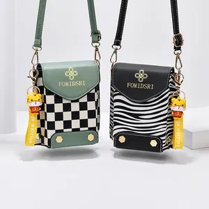 Fashion mini girls cross body bag cell phone wholesale Women's Shoulder mobile phone bags zebra stripe women's messenger bags