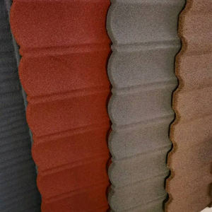 批发红色石材涂层金属钢屋面瓦420 * 1340MM粘合瓦 - Product Image 1