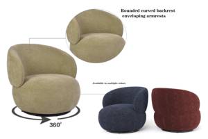 Sillón Giratorio CARLFORD 360, Sillón Acolchado de Tela, Sillón de Descanso para el Hogar o Hotel, para Sala de Estar o Dormitorio - Product Image 3