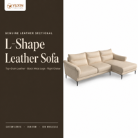 Canapé d'angle moderne en forme de L avec configuration chaise longue, confort premium, canapé contemporain pour salon, vente directe usine B2B