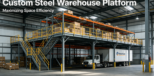 Custom Heavy Duty Steel Mezzanine Floor Platform for Warehouse Storage Expansion - Product Image 4