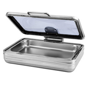 Deluxe Rectangular Induction <b>Glass</b> <b>Lid</b> Chafing <b>Dish</b> - Product Image 3