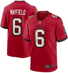 Camisetas Deportivas Cortas Transpirables con Bordado de los <span class=keywords><strong>Buccaneers</strong></span> de Fútbol Americano 2526 # Uniforme de Hombre Mayfield 6, Venta al por Mayor en China - Product Image 2
