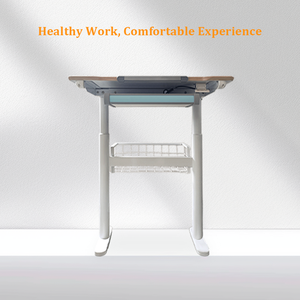 Bureau mobile multifonctionnel inclinable à réglage manuel, réglable en hauteur pneumatiquement, avec tiroirs, bureau élévateur pour le bureau à domicile - Product Image 4