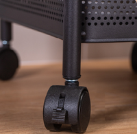 Chariot de rangement rotatif en métal à 4 niveaux pour meuble de cuisine avec revêtement en poudre