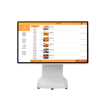 Venta caliente 15,6 pulgadas pantalla táctil dual Win 7 Win 10 todo en uno sistema POS Terminal caja registradora para café y tienda minorista