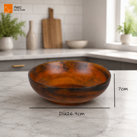 Bol à salade en résine, motif tourbillon ambré, réutilisable, durable, écologique, minimaliste, fait main, qualité alimentaire, vaisselle de table pour la maison
