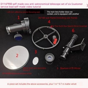 D114F500 <span class=keywords><strong>telescopio</strong></span> de reflectancia newtoniana <span class=keywords><strong>Kit</strong></span> de bricolaje enfocador de espejo secundario primario buscador de asiento de enfoque alcance 10X conjunto de ocular - Product Image 4