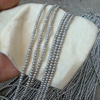 Perles d'eau douce grises naturelles sans noyau, de qualité AAA, irradiées, 2,5-3 mm, pour bricolage, produit semi-fini, forte brillance, forme pomme de terre