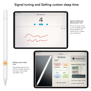 Stylet capacitif actif pour <span class=keywords><strong>iPad</strong></span> avec rejet de la paume, magnétique, sans fil, rechargeable, pointe remplaçable, OEM, compatible APP, certifié CE, 16,5 cm - Product Image 1