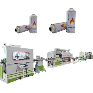 Máquina automática de fabricación de latas de gas butano, línea de producción de latas en aerosol