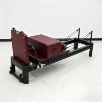 Lit de Pilates Reformer en aluminium Black Warrior Full-Track |   Résistance à 6 ressorts de qualité commerciale pour studio et salle de sport à domicile