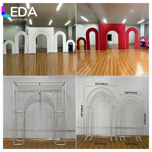 LEDA Heavy Duty Aluminum Vintage Detachable Wedding Arch <b>Backdrop</b> <b>Stand</b> with 3D Layered Design for Weddings & Events - Product Image 2