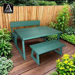 Smart Sports Camping Aluminum Dining <b>Tables</b> <b>Outdoor</b> Dining Park Setting Modern Metal Modern Aluminum <b>Table</b> With <b>Benches</b> AL-02 Al - Product Image 6
