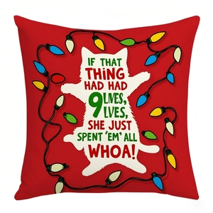 Juego <span class=keywords><strong>de</strong></span> 4 Fundas <span class=keywords><strong>de</strong></span> Cojín Navideñas <span class=keywords><strong>de</strong></span> 18 x 18 Pulgadas con Diseño <span class=keywords><strong>de</strong></span> Coche, Árbol <span class=keywords><strong>de</strong></span> <span class=keywords><strong>Navidad</strong></span> y Gato, Divertidas para Decoración del Hogar en Invierno - Product Image 5