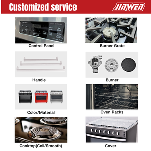 JINWEN Hochwertiger 36-Zoll (900mm) freistehender 5-Flammen-Luxus-Gasherd mit Backofen, amerikanischer Propan-Elektroherd mit 5 Brennern - Product Image 4