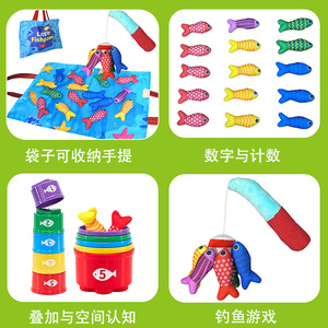Tappetino Gioco 2-in-1 Pieghevole in Peluche per Bambini, Libro Educativo Interattivo con Numeri e Attività di Pesca per Bambini Piccoli - Product Image 5