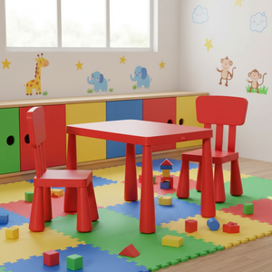 Ensemble de bureau et chaise d'étude pour enfants, design moderne en plastique, sûr, écologique, durable, table et chaises pour salle de sport et <span class=keywords><strong>maternelle</strong></span> - Product Image 6