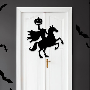 Autocollant mural en feutre Halloween : Citrouille, main de squelette, décoration de porte effrayante pour fête, accessoires pour maison et maison hantée - Product Image 2
