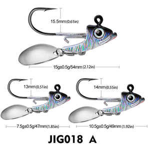 <span class=keywords><strong>Palmer</strong></span>, 5 colores, 7g, 10g, 15G, anzuelo de pesca con cabeza de plomo, anzuelos de plomo con forma de cabeza de pez, anzuelo de pesca Jigging de cabeza suave con lentejuelas - Product Image 6