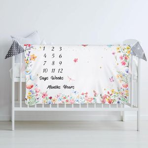 ソフトフリース最初の12か月の成長チャート新生児写真ベビーマイルストーンブランケット - Product Image 5