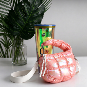 Mini Quilted Wristlet Bag for Women Puffer Handbags Evening Bags Charm Cute Lipstick Puffy Bag Charm for Gift - Product Image 5