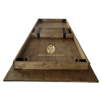 Table et chaises en pin de style rustique pour mariage, vente en gros d'usine, bois massif, style rustique