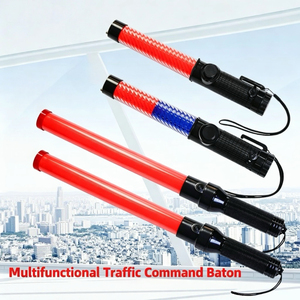 Good Quality Red Portable 54cm Rechargeable Battery-Powered Traffic Control Baton LED Strobe Safety Light Wand PC High Intensity - Product Image 1