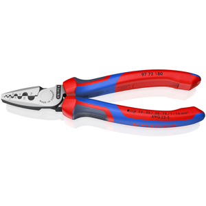 Knipex <b>Wire</b> Crimping Pliers 97 72 180 For AWG 23-5 With <b>Wire</b> Stripper Function - Product Image 1