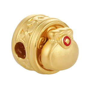 0,8G oro duro fortuna con cuentas para pulsera 24K accesorios de joyería de oro sólido joyería de gama alta con cuentas - Product Image 2