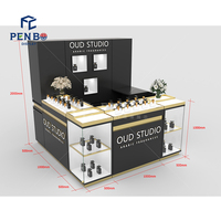 Kiosque à parfums portable moderne pour aéroport, boutique de cosmétiques, espace parfums, avec vitrine éclairée