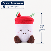 Peluche Super Douce 100% Polyester, Poupée en Forme de Tasse Brodé Motif Crème Glacée, Jouet Anti-Stress 30cm, Thème Babywolf pour Fête d'Anniversaire