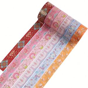 Classical Bronzing Adhesive Paper DIY Hand Account Stickers 12 Pieces <b>Washi</b> <b>Tape</b> Set - Product Image 2