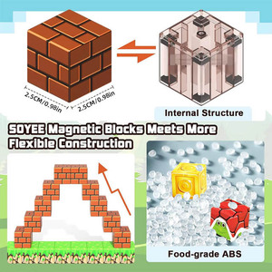 Bloques de construcción magnéticos, imán de bloques del mundo, juguete de juguete para construir, plástico magnético personalizado, juego de regalo de Navidad Minecraftly - Product Image 5