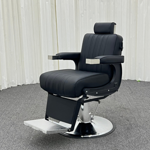 Fauteuil de Barbier Professionnel de Luxe Robuste, Hydraulique et Inclinable, Réglable pour Salons de Coiffure et Spas Commerciaux - Product Image 1