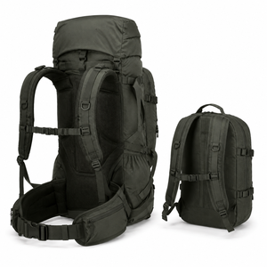 Mochila de senderismo y trekking con compartimento para saco de dormir, tapa de transporte, lona antidesgarro, cinturón de cadera y diseño geométrico portátil - Product Image 6