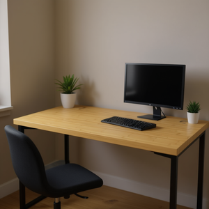 โต๊ะคอมพิวเตอร์ไม้ไผ่ 43.3 X 21.7 นิ้ว วัสดุพื้นผิวสีน้ำตาลสำหรับใช้ในโฮมออฟฟิศ - Product Image 2