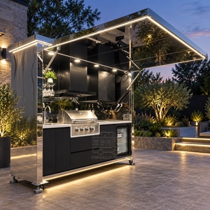 Portable Stainless Steel Outdoor Kitchen Small Cooking Station With Worktop Cabinet For Backyard Camping And Events - Product Image 6